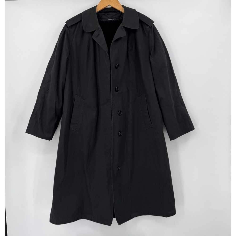Vintage US‎ Army Women's All-Weather Trench Coat 12S Black w/ Removable Liner
